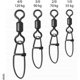 Dread Cat Agrafa Crosslock cu vartej Big Game BLN (5buc/plic), Varianta: Agrafa Crosslock cu vartej Big Game (5buc/plic) #1/0 55kg