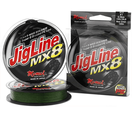 JigLine MX8 125m 23lb 0.16mm/11kg Moss Green