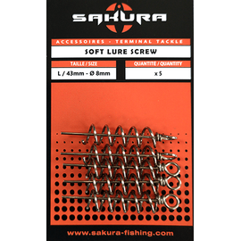 Soft Lure Screw (5buc/plic) L/43mm - Ø8mm