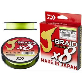 Fir textil Daiwa J-Braid Grand X8 135m 0.06mm-0.20mm Chartreuse, Varianta: J-Braid Grand X8 135m #1.5 0.18mm/12.5kg-28lb Chartreuse