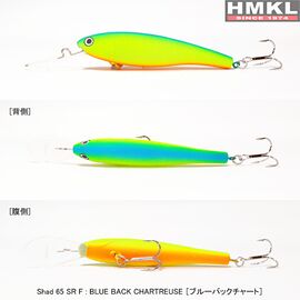 Vobler HMKL Shad 65SR F 6.5cm/5.1gr, Varianta: Shad 65SR F 6.5cm/5.1gr Blue Back Chartreuse