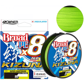 Fir textil Owner Kizuna X8 Broad 275m 0.42mm/89lb/40kg Chartreuse