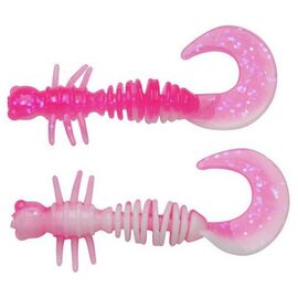 Berkley PowerBait Curly 4cm (12Buc/Borcan), Varianta: Curly 4cm (12Buc/Borcan) Pink/White