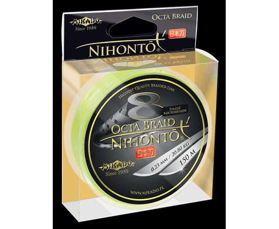 Nihonto Octa Braid Yellow Fluo 150m 0.20mm/18.10kg
